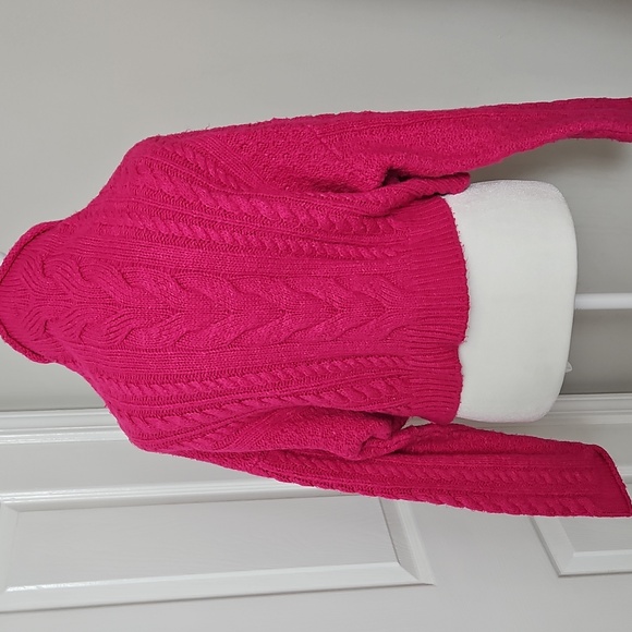 Pilcro Anthropologie Women's Pink Mock-Neck Cable-Knit Sweater Size XS - Picture 9 of 11